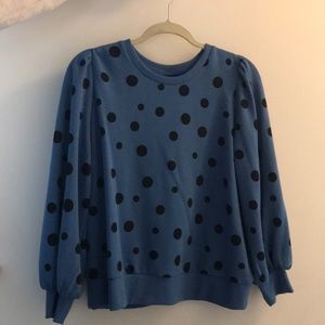Dark ocean blue and black polkadot sweater